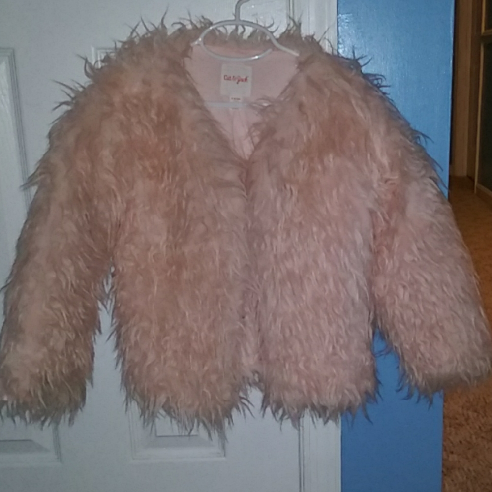 Cat & Jack Pink Fuzzy Coat
